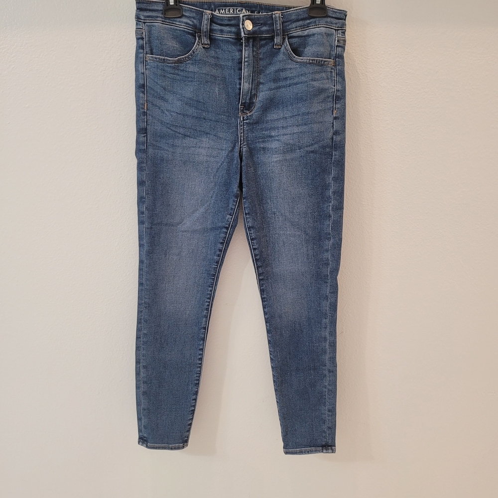 American Eagle Outfitters Women's Blue Jeans Higt Rise Jegging Size 10 Short